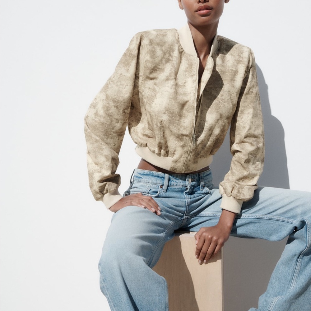 Zara Cropped Bomber Jacket
